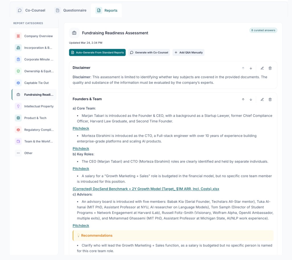 Records indexed view by document category